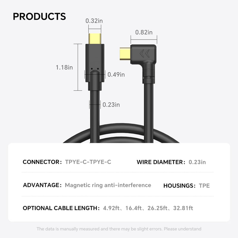 USB-C to USB-C Camera Connection Cable – for Fast Data Transfer and Live Preview for Canon R5/R8/R6 Sony A9 III/A1 II/A1/A9 II Nikon ZF/Z8/Z9 etc (32ft) 32ft