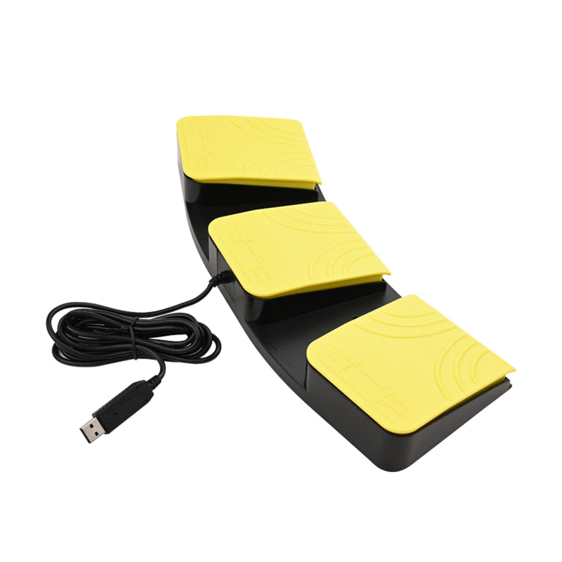 [AUSTRALIA] - USB Foot Pedal for PC Gaming,Optical Control Foot Switch,Computer Map Mouse Keyboard Hotkey Combination Key Keypress Simulator Program Page Turner Transcription HID (Triple Pedal) Triple Pedal 