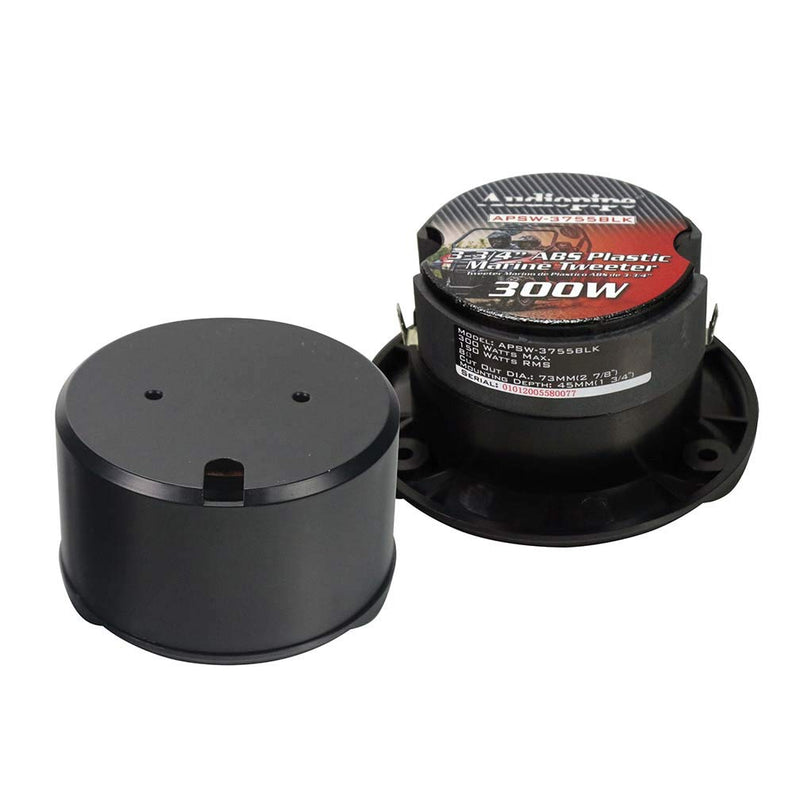 Audiopipe APSW3755BK 3.75 Abs Plastic Marine Tweeter - 300 Watts 8ohm - Sold Individually