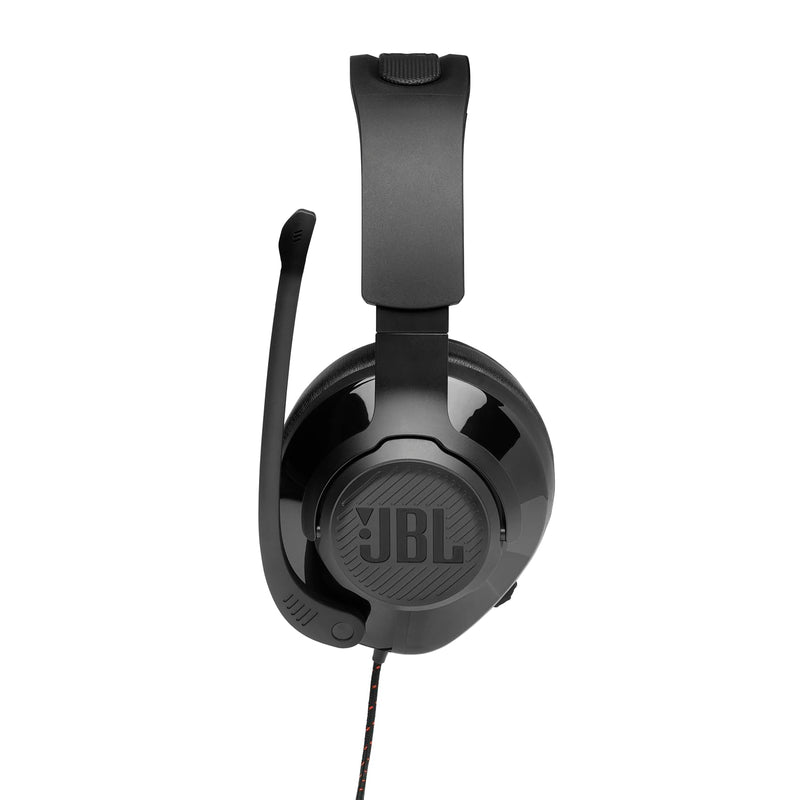 JBL Quantum 200 - Wired over-ear gaming headset with Voice focus directional flip-up mic and memory foam ear cushions (Black) Large