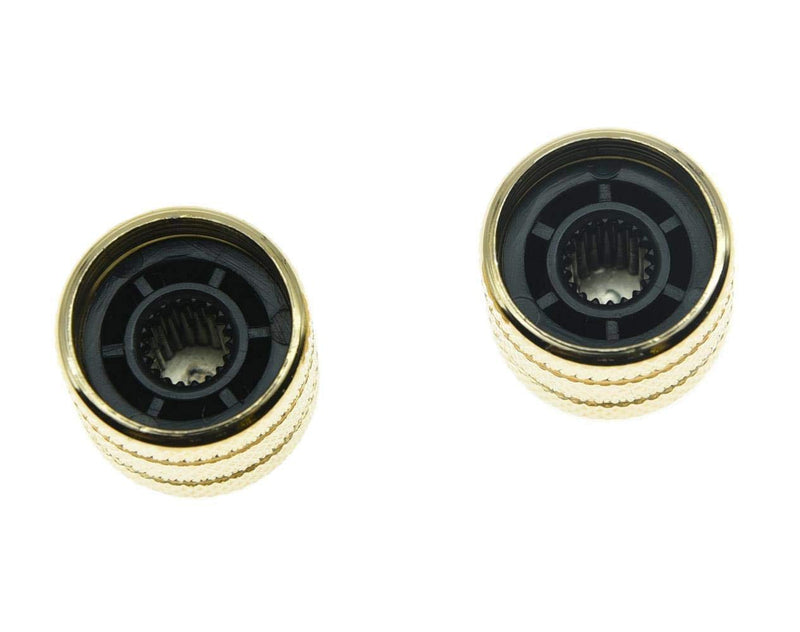 Dopro 2pcs Push on Fit Abalone Top Guitar Dome Knobs or Bass Knob Fits Tele Telecaster Gold