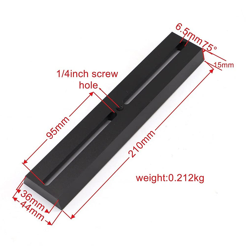 Dovetail Telescope Mounting Plate 10cm 21cm 30cm 40cm for Equatorial Tripod Long Version Binocular- 75° Black Plate Standard Size (30CM)