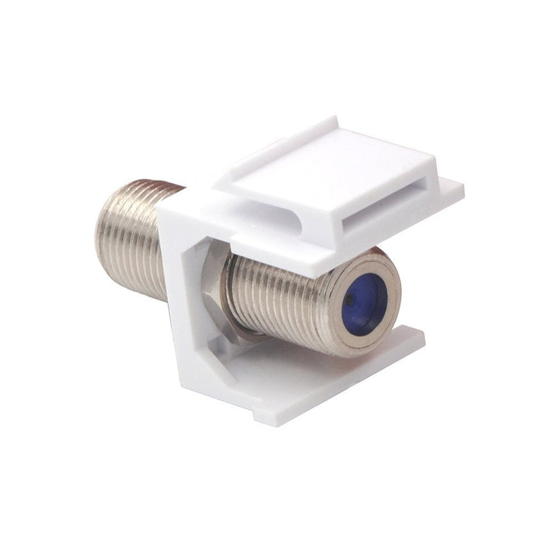 VCE Coax Keystone Jack Insert 10-Pack, 3GHz Coaxial Cable Connector, F-Type RG6 Cable Extender Female to Female for Wall Plate and Patch Panel, Nickel-Plated