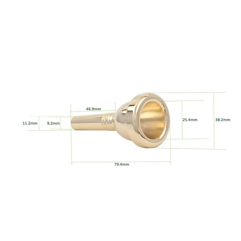Btuty Alto Trombone Copper Mouthpiece Mouth Piece 6.5AL Trombone Mouthpiece (Gold) Gold