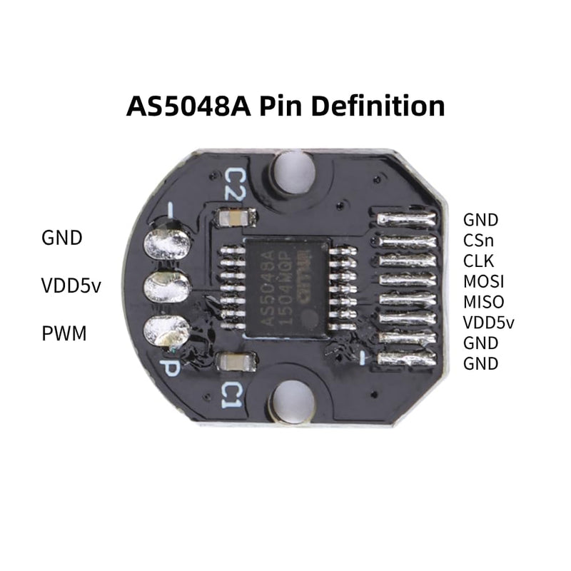 Oumefar AS5048A Magnetic Encoder I2C Interface 14-Bit Encoder Magnetic Encoder PWM SPI Interface Encoder for Brushless Motor, #311