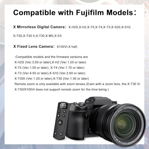 for Fujifilm Rechargeable Camera Remote Control Wireless Shutter Release Black for Fujifilm