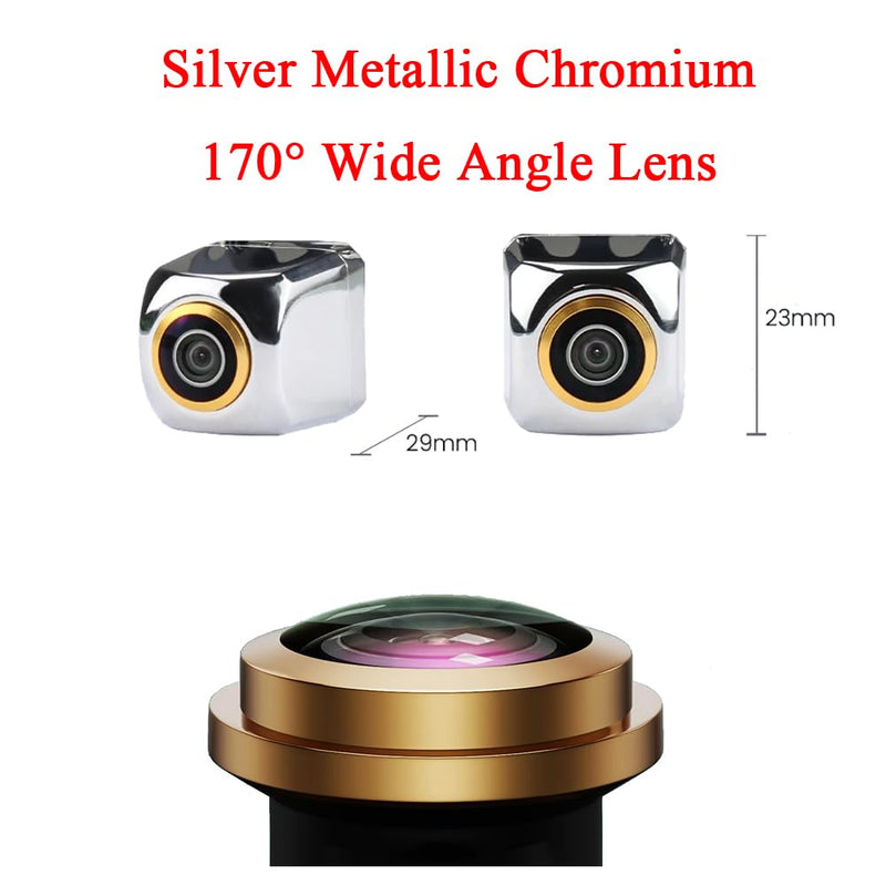 AHD 720P/CVBS Car Rear View Fisheye Lens License Plate Camera with RCA Cable & Vehicle Camera for Hyundai Santa Fe/ ix45/ Maxcruz/KIA Carens RP MK3/KIA Rondo RP & Silver Backup Camera