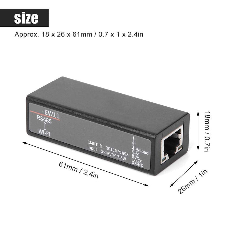 RS485 to Serial Server Built in Antenna Communication Module RJ45 Interface 0.7 X 1 X 2.4 inch
