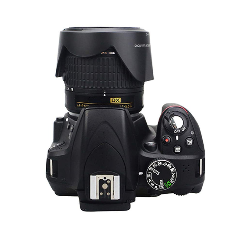 JJC HB-N106 Reversible Dedicated Lens Hood Shade for Nikon AF-P DX 18-55mm f/3.5-5.6G VR, AF-P DX 18-55mm f/3.5-5.6G Lens on Nikon D3500 D3400 D5600 D7500 Camera (NOT for Older Nikon 18-55mm Lens) Nikon HB-N106 Replacement