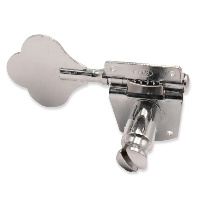 FRETJOYB Bass Tuners (1 Left+3 Right) - 1:22 Ratio Open Gear Machine Heads, Chrome Tuning Key Pegs for Electric Jazz/Precision Bass Guitar String Turners 4 Pcs 1Left+3Right
