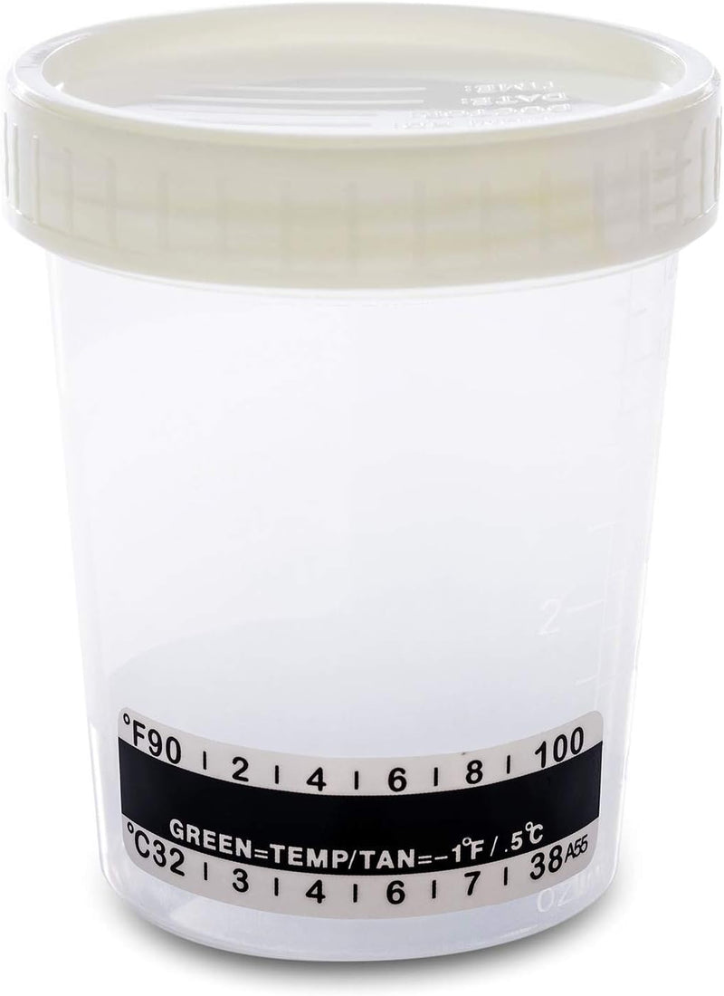 Sterile Urine Cup / Sample Cup Screw Top 120ml with Temperature Indicator Pack of 5
