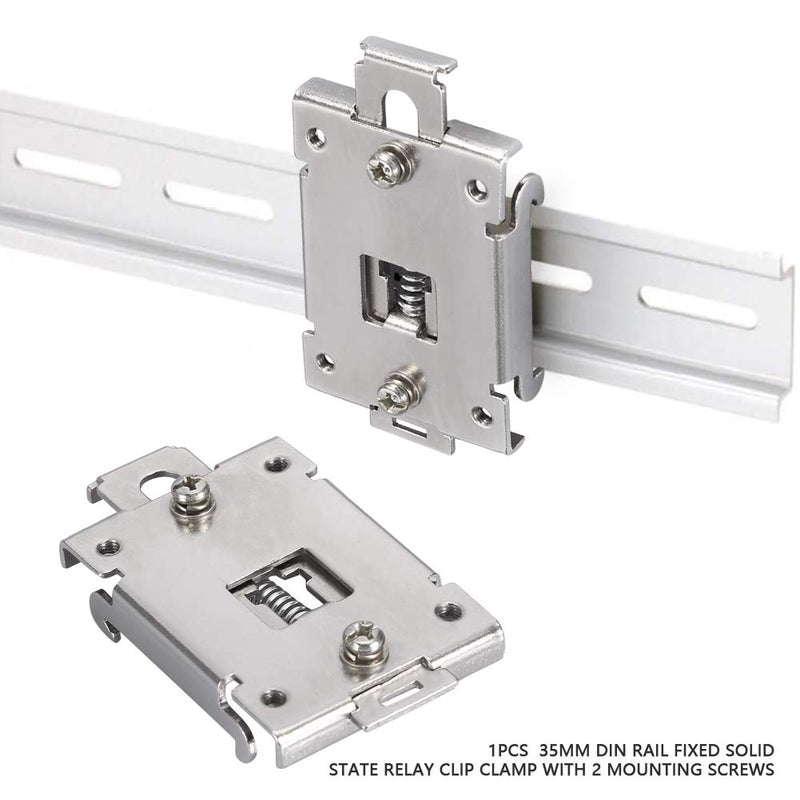 AUNMAS DIN Rail Mounting Clip, Chinese Standard 35mm Din Rail Fixed Din Rail Kit Din Rail Mounting Bracket Solid State Relay Clip Clamp With 2 Mounting Screws