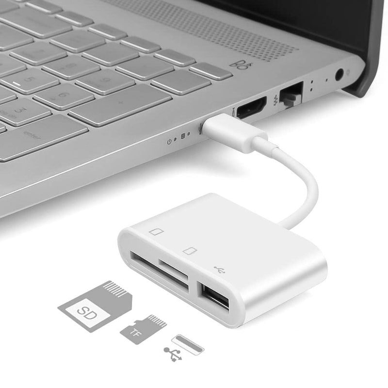 Acuvar USB C Ultra High Speed Memory Card Reader & Writer for SD, HC, SDXC, MicroSD, SDHC, MicroSDXC for Computers, Smartphones and All USB C Enabled Devices Plug and Play OSX OTG USB Windows Chrome
