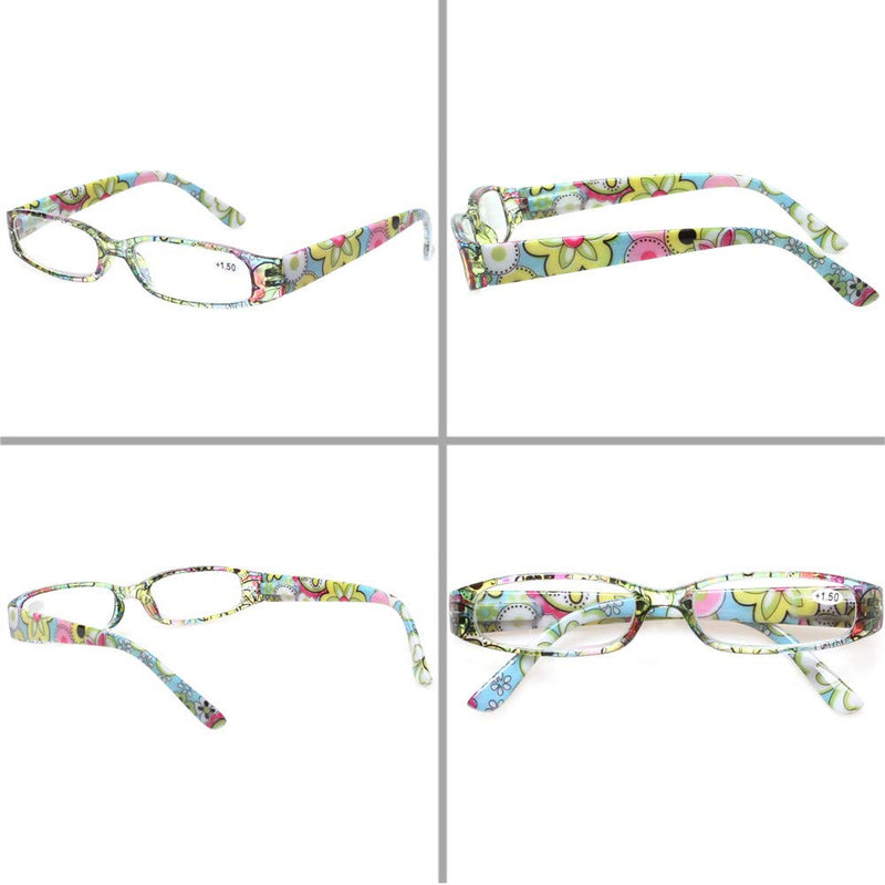 Kerecsen Women's Reading Glasses 4 Pairs Ladies Fashion Spring Hinge Readers 4 Pack Mix 2.0 x