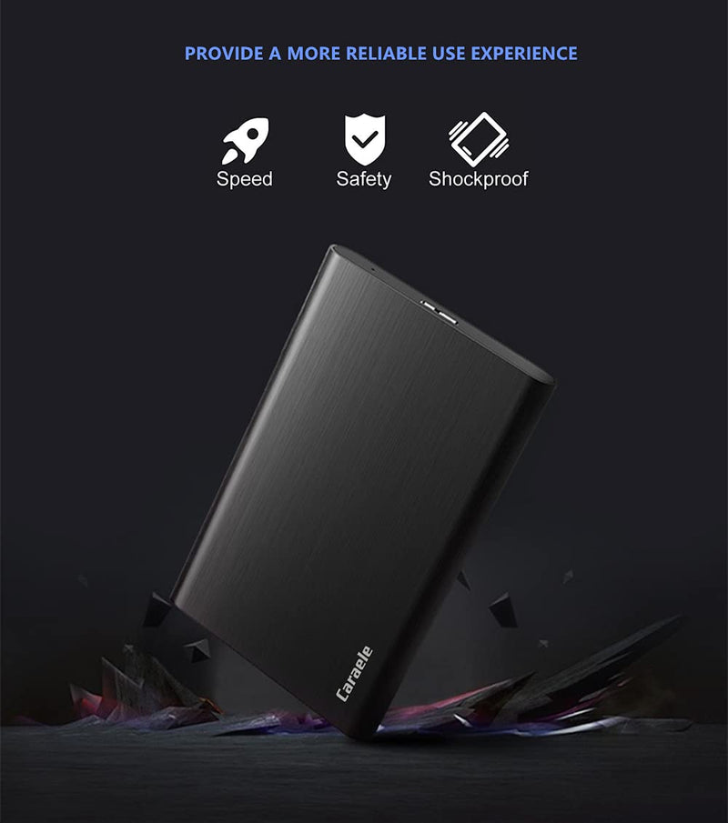 750GB Ultra Slim Portable External Hard Drive USB3.0 HDD Storage Compatible for PC, Desktop, Laptop, MacBook, Chromebook, Xbox One, Xbox 360, PS4 (Black) Black 750GB