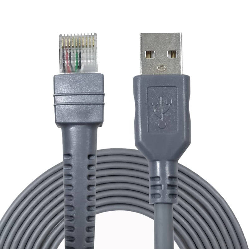 Barcode Scanner USB Cable LS2208/A LI2208 LS4278 STB4278 LI4278 USB to RJ45 Compatible for Motorola Symbol Zebra (2M / 6FT Flatted USB Port) 2M / 6FT Flatted USB Port