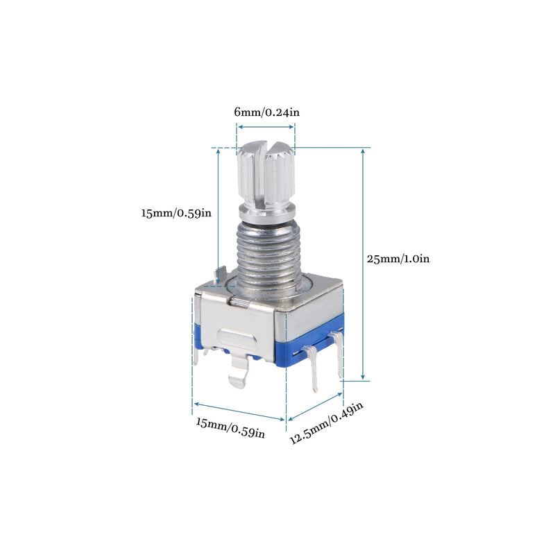 QUARKZMAN EC11 Encoder Code Switch Potentiometer 360 Degree Rotation for Volume Control or Data Selection on LED or LCD Display [7 Pins 15 mm Wave] Pack of 10