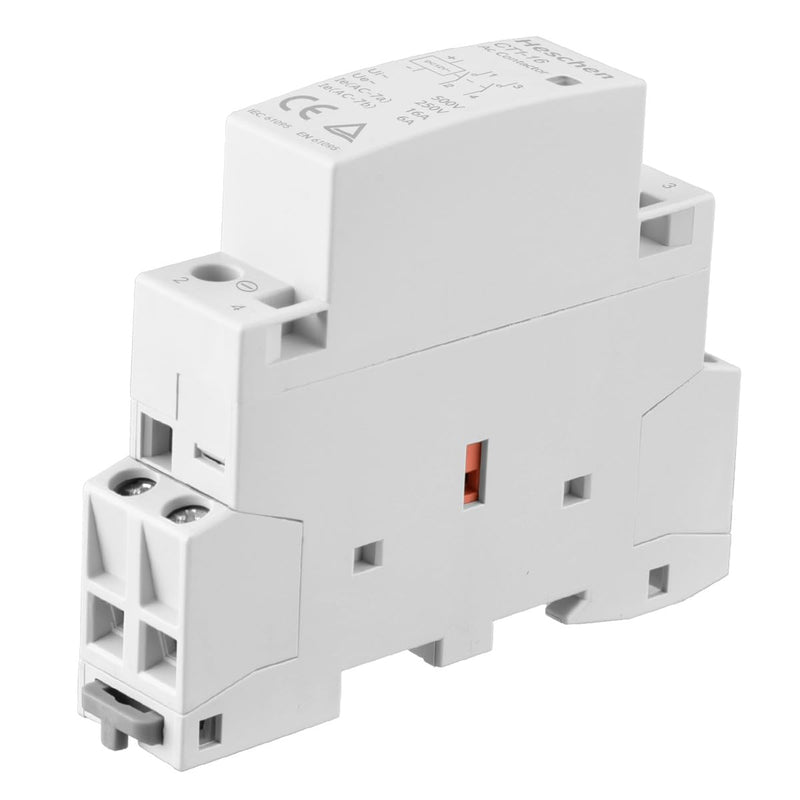 Household AC Contactor, CT1-16, Ie 16A, 2 Pole, Two Normally Open, DC 12V Coil Voltage, 35mm DIN Rail Mount