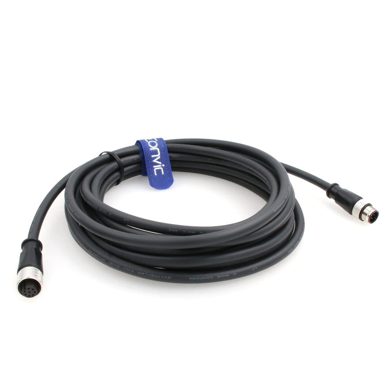 Industrial M12 8 Pin Male to Female Aviation Sensor Connector Waterproof M12 A Code Shielded Signal Cable (8M/26.2ft) 8M/26.2ft