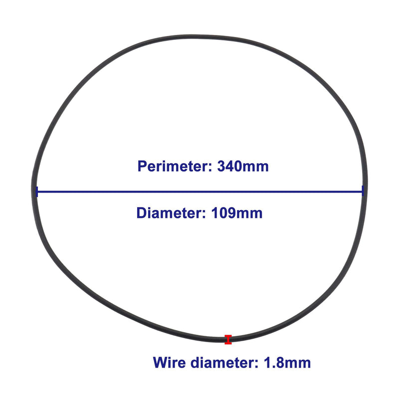 2pcs Turntable Drive Belt Elasticity Belt Record Player Belt Replacement Rubber Belt Compatible with Rega Turntables Wire Diameter 1.8mm Inner Diameter 109mm