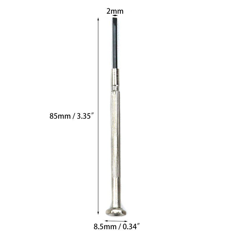 3Pcs 2mm Metal Flathead Screwdrivers Wind Instrument Repair Tool for Clarinet,Flute,Bassoon Oboe,Piccolo