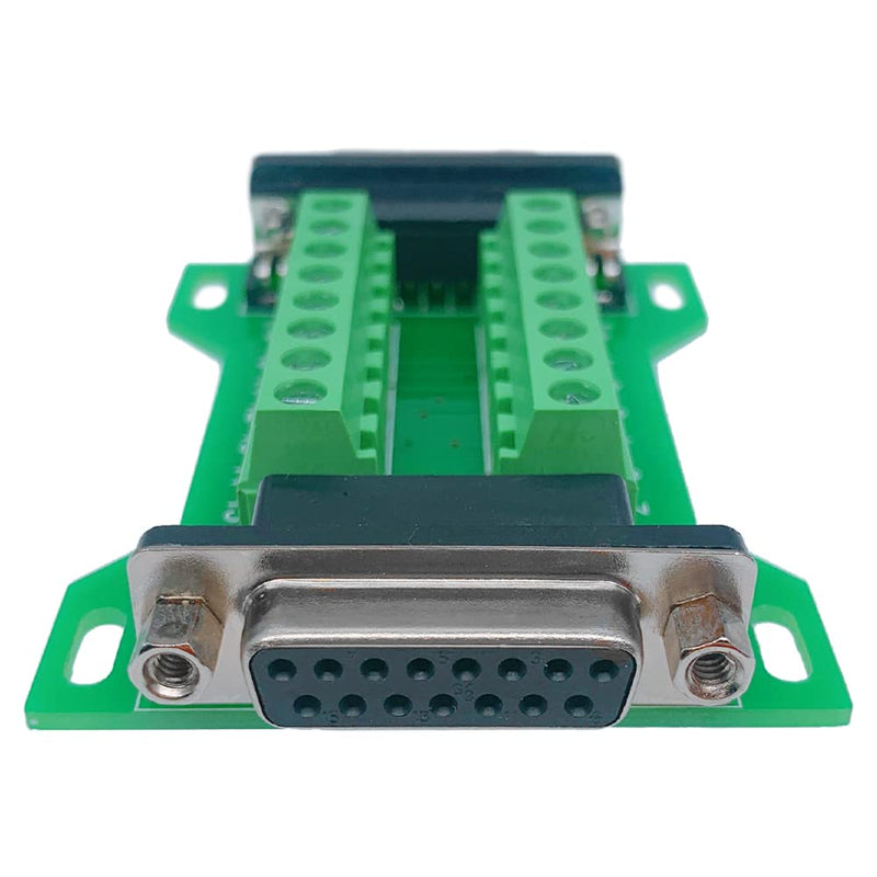 2Pcs DB15 Male to Female Terminal Breakout Board, RS232 D-SUB Serial to 15pin Port Terminal Block Gender Changer Connector (Pack of 2) DB15 Male to Female(2PCS) (Pack of 2)