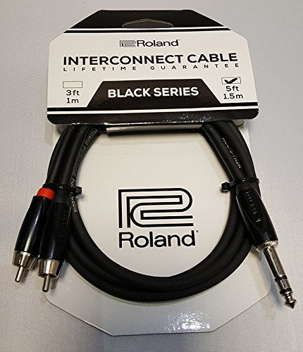 [AUSTRALIA] - Roland Black Series 1/4-Inch TRS Male to Dual RCA Insert/Splitter Cable - 5 Foot (RCC-5-TR2RV2) 5 ft./1.5m 