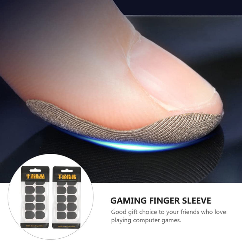 Healifty 20 Pieces Gaming Finger Sleeves Anti- Sweat Disposable Seamless Touchscreen Finger Covers Stickers Carbon Fiber Controllers Finger Thumb for Mobile Phone Game