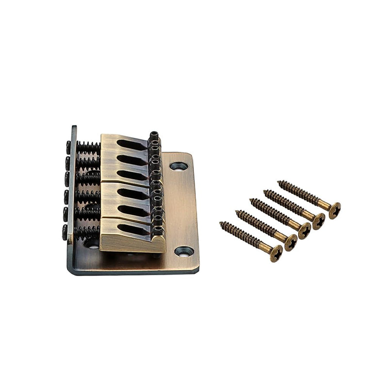 [AUSTRALIA] - 6 String 65MM Metal Fixed Hardtail Saddle Bridge Top Load Guitar Tailpiece for Electric Guitar Accessory, bronze colour 