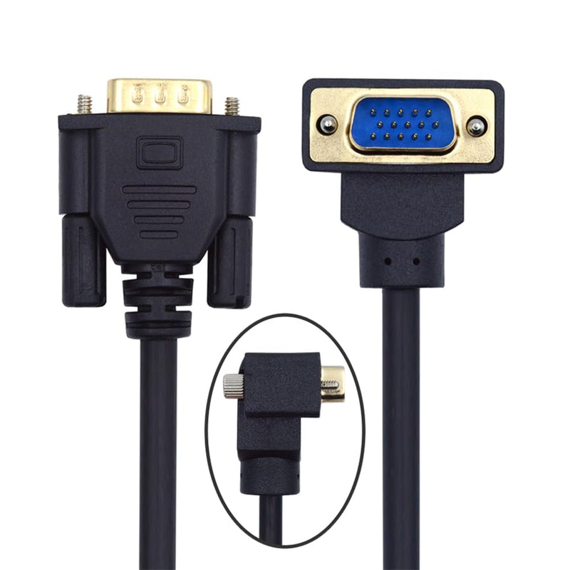 cablecc VGA RGB Male to Straight Male Extension Cable 3COAX+6C Up Angled 90 Degree for Monitor Projector Computer