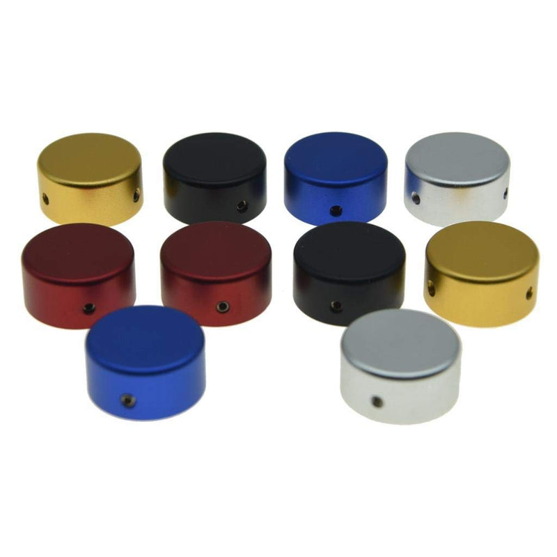 Dopro Metal Guitar Effect Pedal Footswitch Toppers Effect Foot Nail Caps Aluminium Pedal Protection Cap with Multi Colors 10-Pack Pack of 10