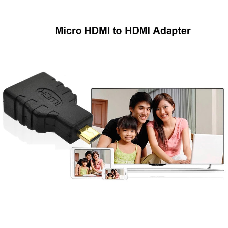 RIIPOO Micro HDMI to HDMI Adapter, Micro HDMI Male to HDMI Female, 4K@60Hz HDR 3D Dolby 18Gbps, Compatible for Nikon Zfc, GoPro Hero, Raspberry Pi 4, Sony A6000 and Other Action Camera