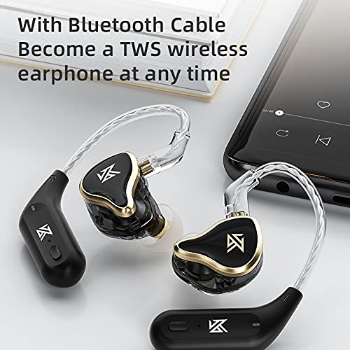 Linsoul KZ ZAS 7BA+1DD in-Ear Monitor, HiFi Bass Earbuds, Gaming Earbuds, Hybrid IEM Earphones with Recessed 2pin Cable for Audiophile Musician(Without Mic, Silver) Without Mic