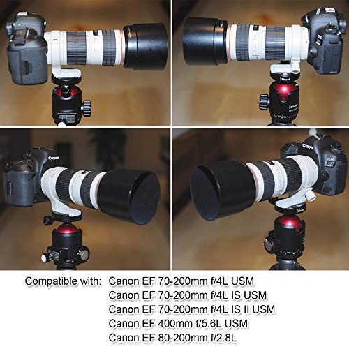 iShoot Metal Tripod Mount Ring, Lens Collar Support AII (W) Compatible with Canon EF 70-200mm f/4L / IS / IS II USM, 80-200mm f/2.8L, 400mm f/5.6L USM Lens, Bottom with Arca-Swiss Fit Dovetail Groove