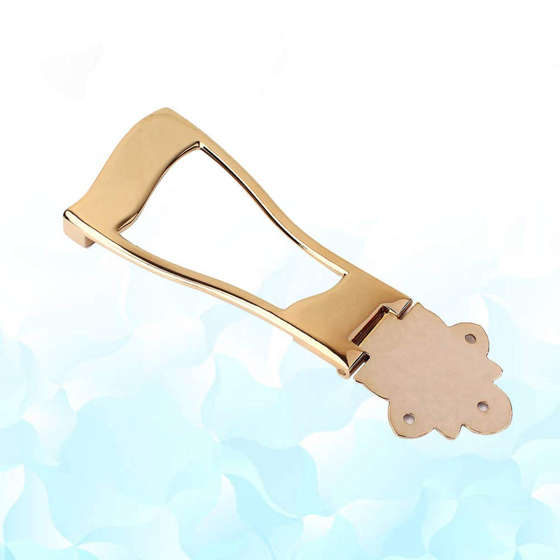 Healifty 6 String Guitar Trapeze Tailpiece Bridge for Jazz Archtop Guitar Replacement (Gold)