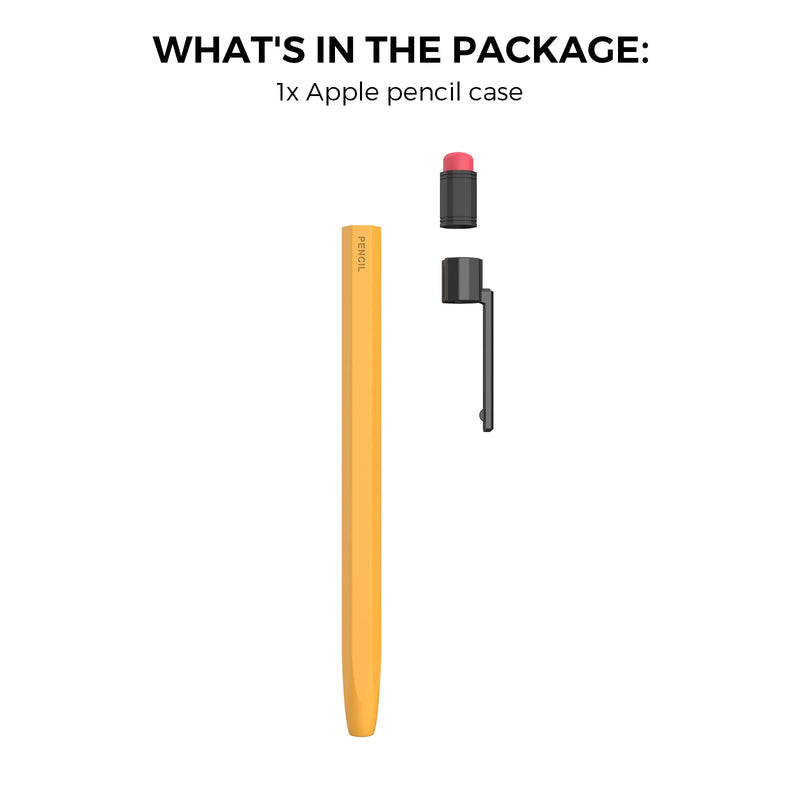 iPencil Case Sleeve Silicone Protective Cover Perfect Grip Skin Classic Design with Sturdy Clip Compatible with Apple Pencil 1st Generation (Yellow) Yellow