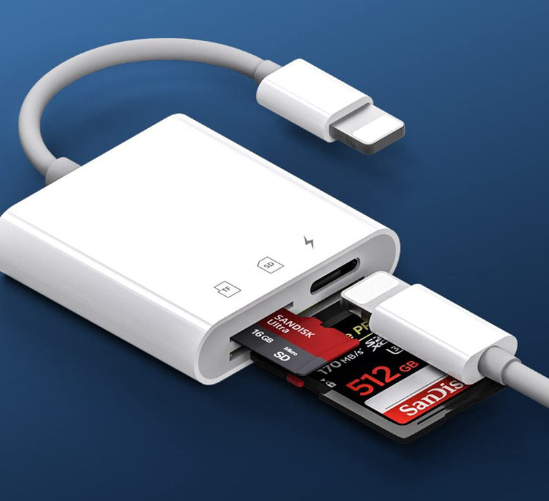 CARD READER Lightning to Multi Function Adaptor SD Card and Micro SD Solar Sells Product Guarantee