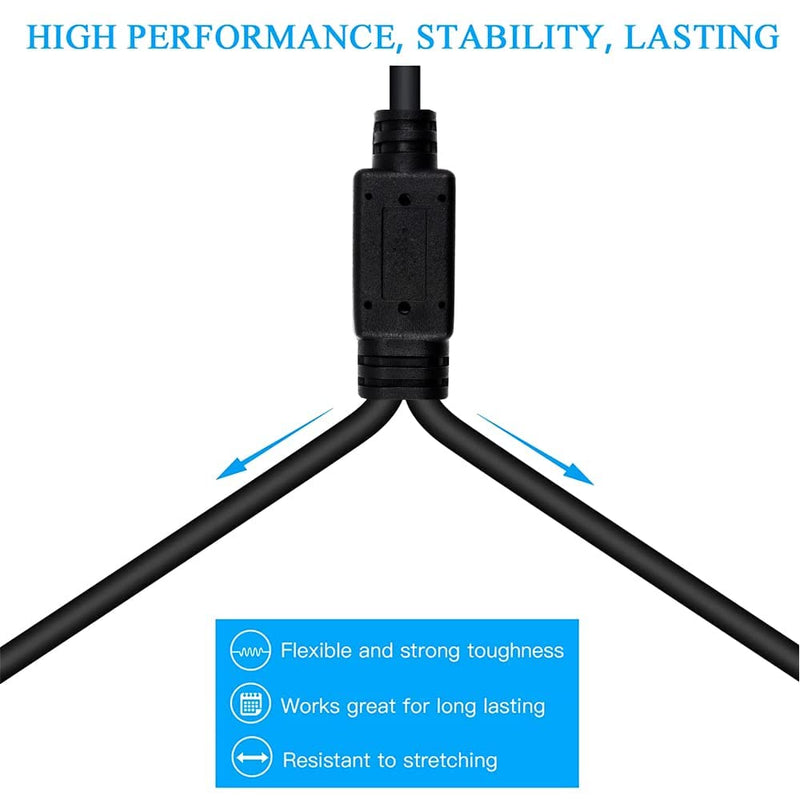 (5 FT- 2 Pack) 1 Male to 2 Female XLR Y Splitter Micrphone Cable, 3pin Male to Dual Female Y-Splitter Balanced Mic Audio Cables for Stereo Mic to L & R Audio Track 5 ft-2Pack