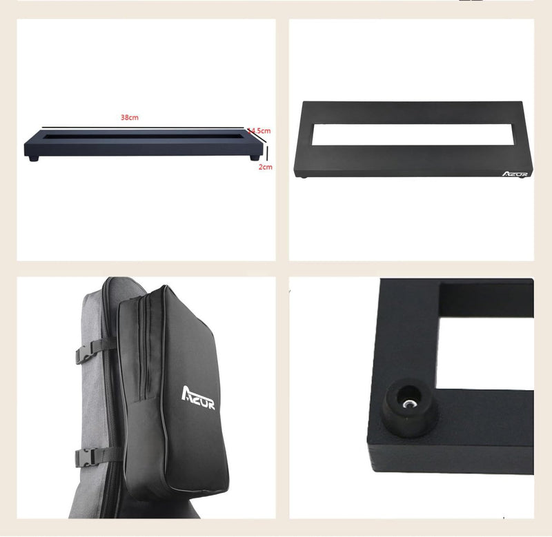 [AUSTRALIA] - AZOR Mini Guitar Pedal Board | Aluminum Alloy, Super Lightweight (0.58lb) | Portable Effect Pedalboard with Carry Bag | Compact Size 14.5"x5.7" 