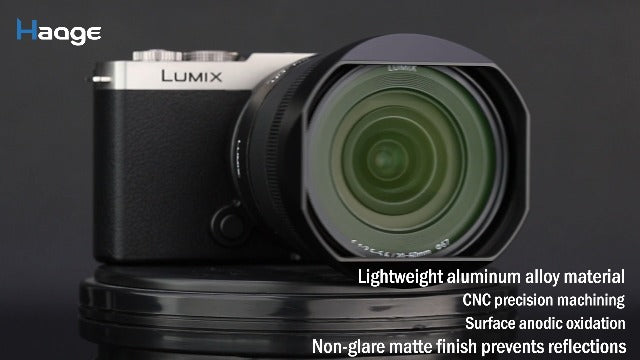 Haoge Square Metal Lens Hood for Panasonic LUMIX S 20-60mm F3.5-5.6 Lens with Metal Cap Kit S-R2060 Bayonet Shades Accessories