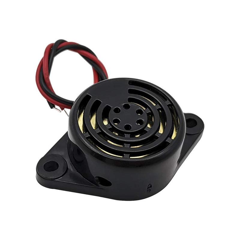 3PCS DC 3-24V 90dB Active Piezo Electronic Buzzer Beep Tone Alarm Ringer Continous Sound (Black) SFM-27-W black