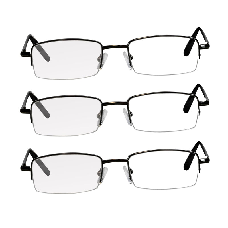 TruVision Readers 9509H Reading Glasses for Men or Women, 1/3 Pk 09h-3 Gunmetal 2.5 x