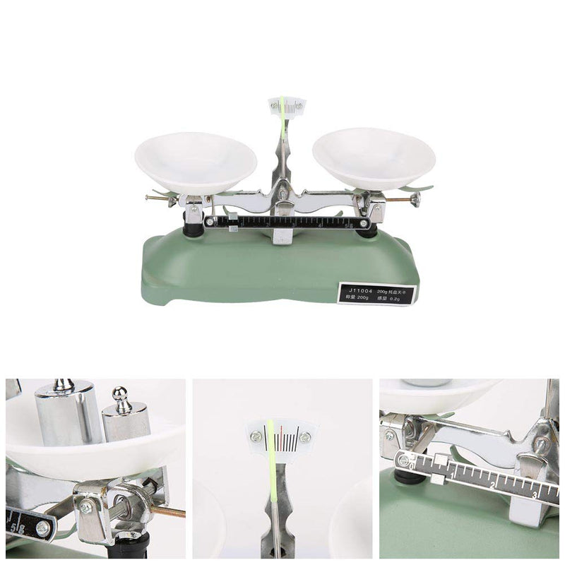 Laboratory Mechanical Balance Scale, 200g/0.2g Mechanical Tray Balance Scale with Weights, Chemical Physics Laboratory Teaching Aid, Precision Weight Measurement