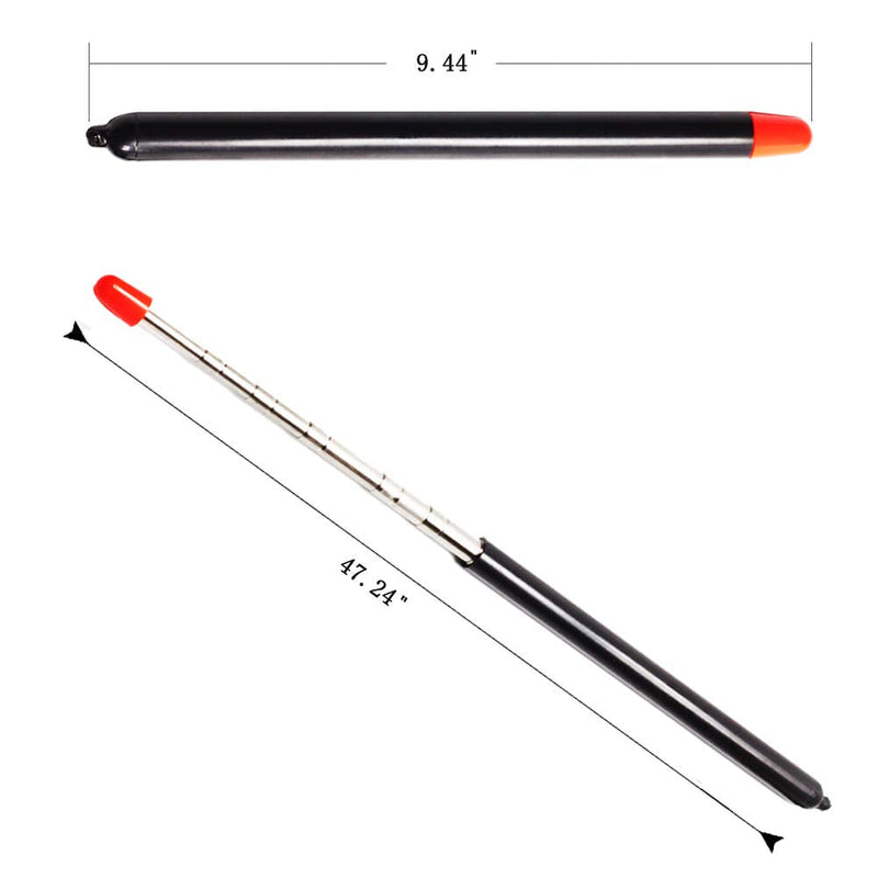 Telescopic Teachers Pointer,Teaching Pointer Stick for Classroom,Metal Hand Retractable Pointer Extended Length 47.2 Inch, Handheld Presenter Whiteboard Pointer (Black) Extendable 47 Inch Black Lanyard