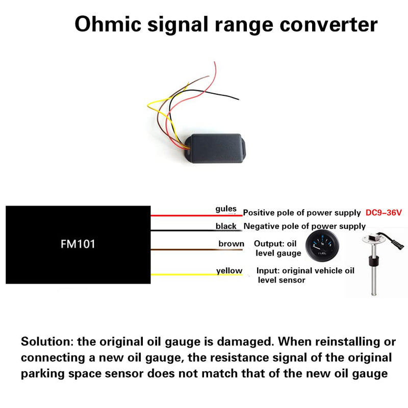 Vanki 1Pcs Ohm Signal Invertor Ohm Range Converter Fuel Sender to Gauge Linking Module
