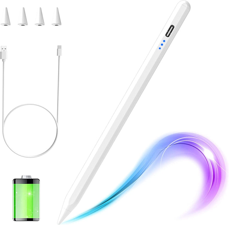 Stylus Pen for iPad, Stylus Pencil for (2018-2022) iPad Pro 11/12.9, iPad 9th/8th/7th/6th Gen, iPad Air 5th/4th/3rd Gen, iPad Mini 6th/5th Gen for iPad Accessories Magnetic Stylus Pen with 4 Pen Heads