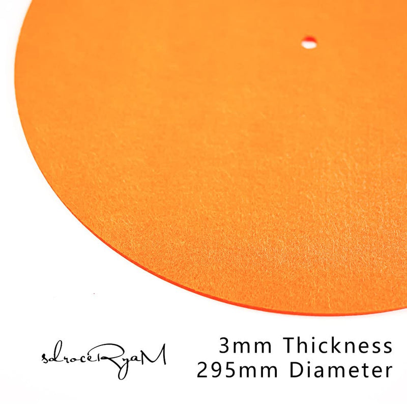 3mm Turntable Mat, 12 Inches Slipmat Anti-Static for LP Vinyl Record High-Fidelity Audiophile Acoustic Sound Support Help Reduce Noise Due to Static and Dust (orange) orange