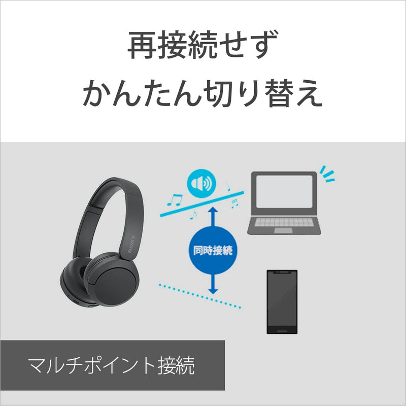 Sony WH-CH520 Best Wireless Bluetooth On-Ear Headphones with Microphone for Calls and Voice Control, Up to 50 Hours Battery Life with Quick Charge Function, Includes USB-C Charging Cable - Beige