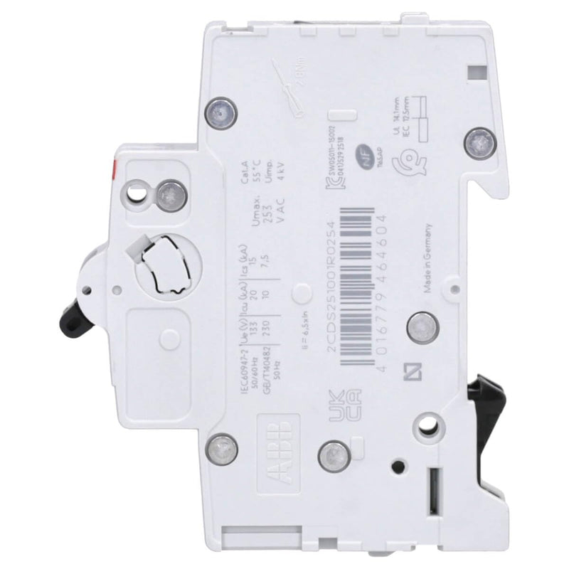 ABB S201-C25 Circuit Breaker S200-1P 25 A-C 2CDS251001R0254