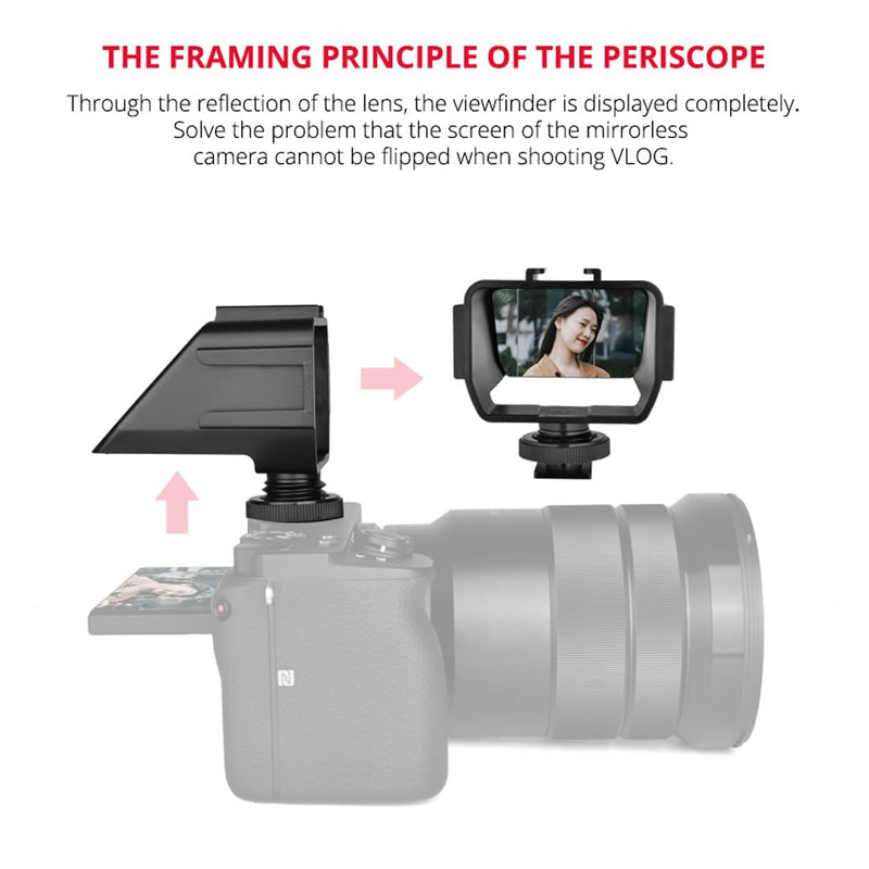 Plastic Camera Selfie Vlog Flip Up Mirror Screen 3 Cold Shoe Mounts Compatible with Sony A6500/6300 Compatible with Fuji XT2/3/20/30